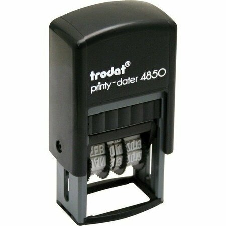 TRODAT USA Micro Date Stamp, w/4 Key Phrases, 3/4inx1in, Blue/Red TDTE4850L